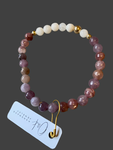 Lepidolite and Moonstone Bracelet