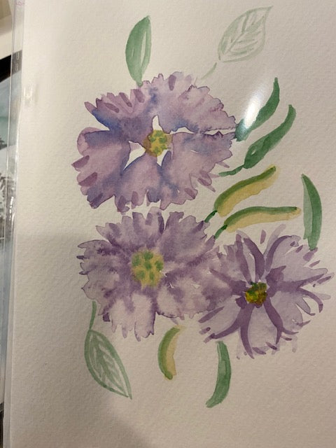 Handpainted watercolor Cards - Flowers