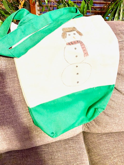 Handpainted canvas tote bag- Christmas theme