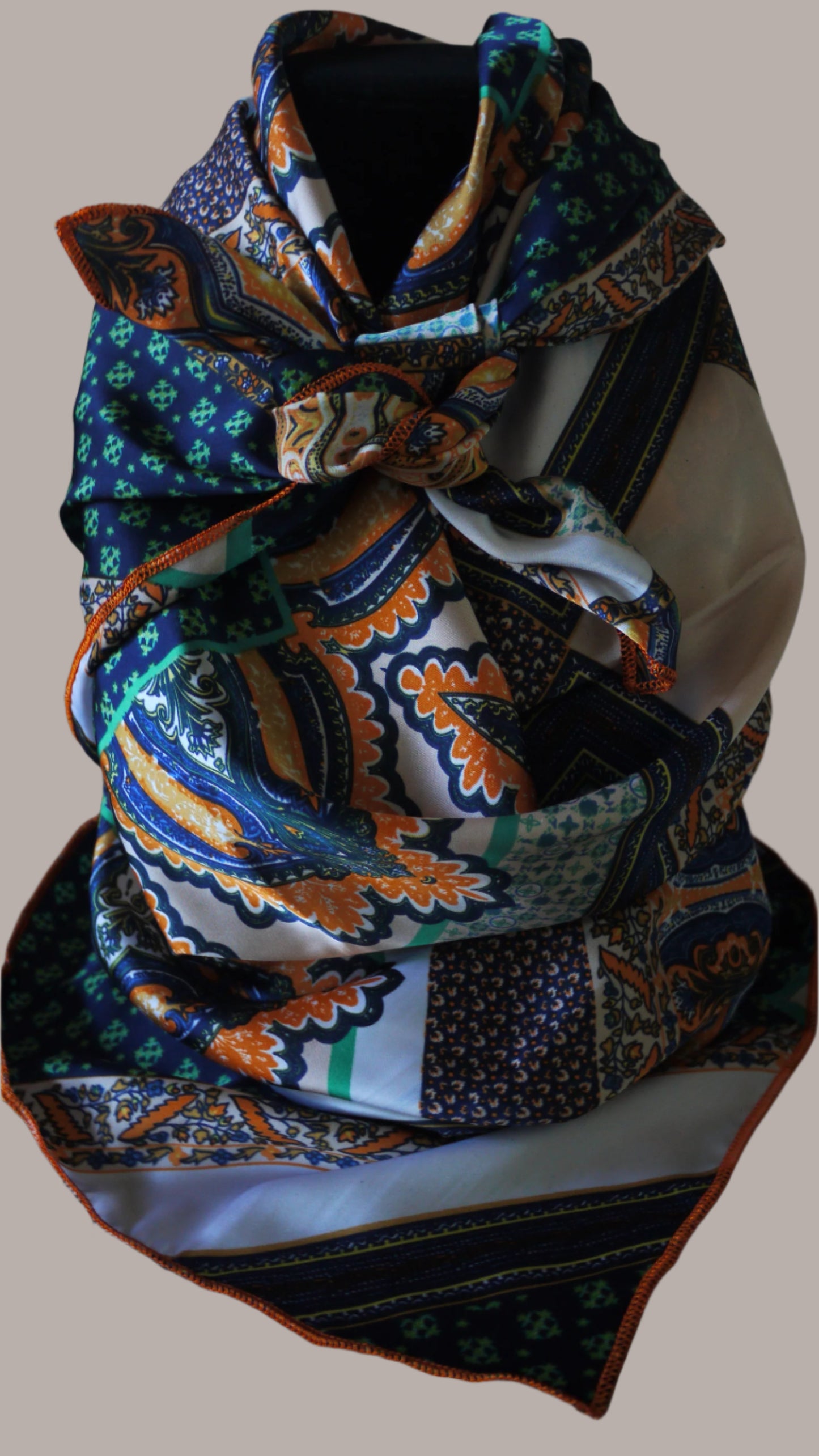 Silk Wildrag - Orange and Blue