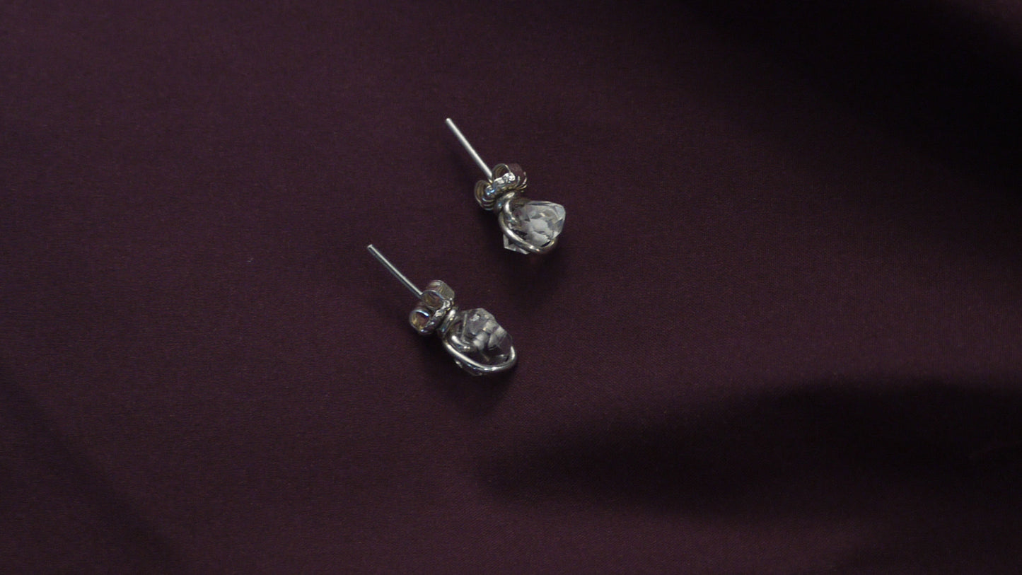 Herkimer Diamond Gemstone Earrings in Silver .925
