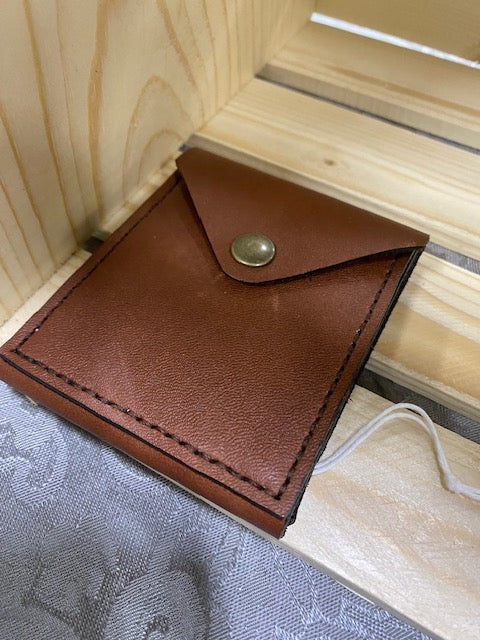Leather fold out small wallet