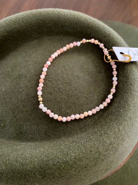 Pink Opal Gemstone Bracelet- stretch