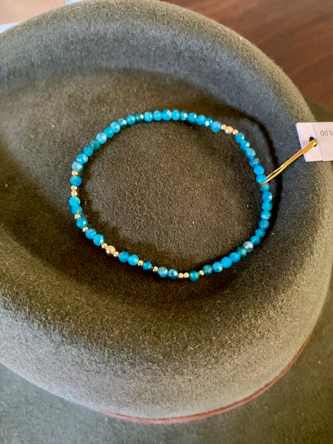 Blue Apatite Gemstone Bracelet -stretch