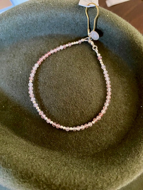 Auralite gemstone bracelet with silver clasp