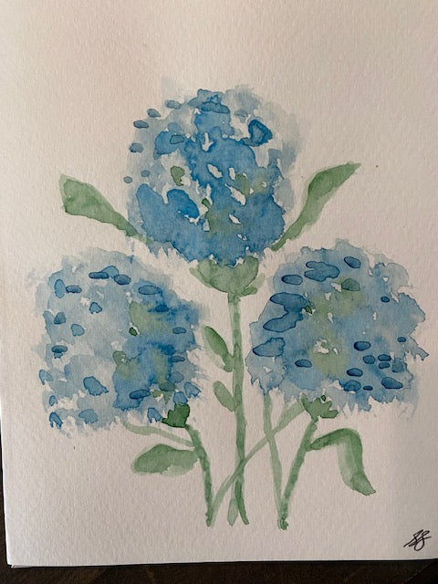 Handpainted water color cards - Hydrangae