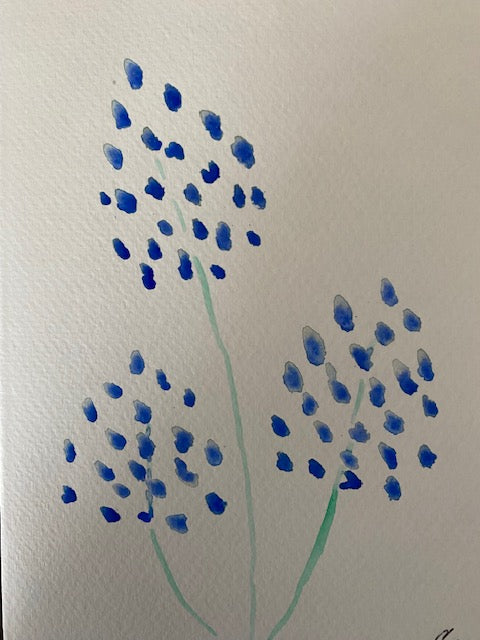 Handpainted water color cards - dotted hydrangae