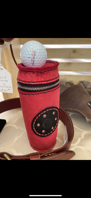 Leather Golf ball holder-3