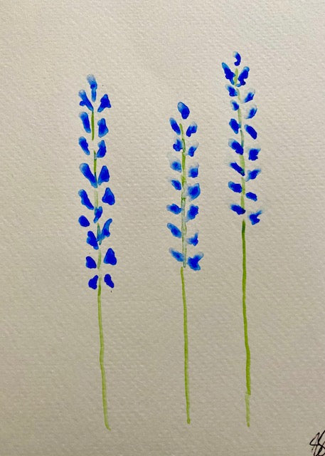 Handpainted watercolor cards- sapphires
