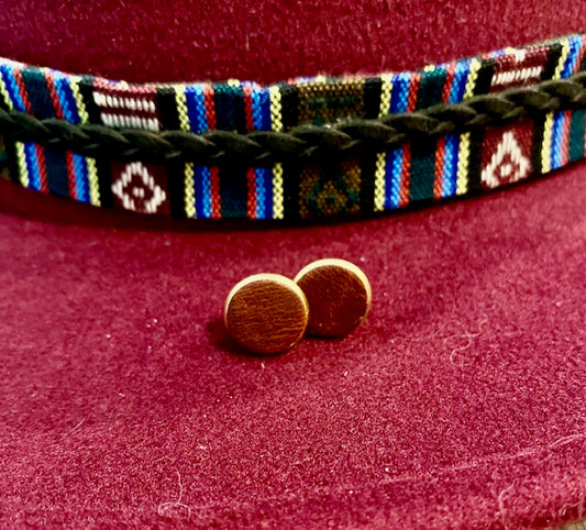 Leather earrings brown