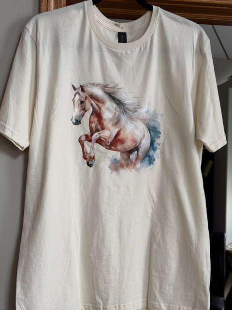Short Sleeved T-shirt with Horse Logo