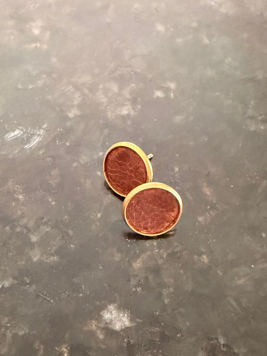 Brown Leather Earrings
