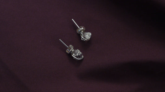 Herkimer Diamond Gemstone Earrings  in Silver .925
