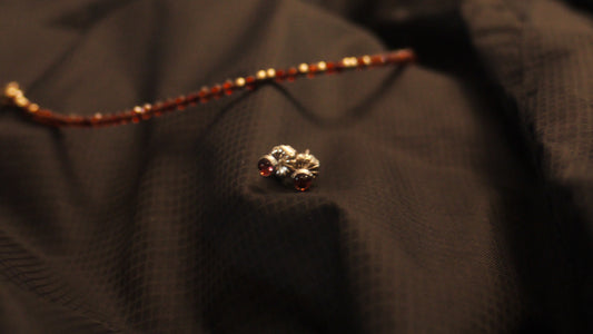 Garnet Gemstone Earrings  with 14K gold fill studs